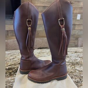 Penelope Chilvers Brown Long Tassel Boots Sz 38.5